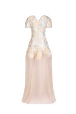 Cut-out Jacquard, Fluid Overskirt Dress - Image 3
