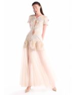 Cut-out Jacquard, Fluid Overskirt Dress