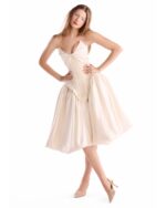 Striking Broquard and Taffeta Angular Bust Dress
