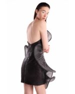 Sculptural Lamé Organza Over Sequin Short Dress - Image 5