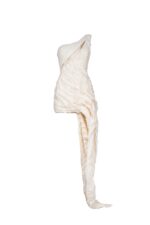 One-Shoulder Lace and Frilled Jacquard Cut-out Dress - Image 2
