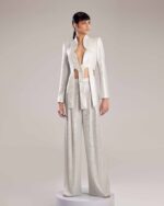 Avant-garde Metallic Silver Cut-Out Jacket - Image 2