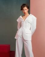 Structured Blazer with Corset Detailing - Image 3