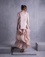 Cascading Layered Ruffled Pink Organza Skirt - Image 4