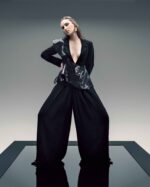 Asymmetrical Shoulders Sequin Embellished Jacket - Image 4