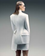 Asymmetric Mikado Skirt with Feathered Lace - Image 5