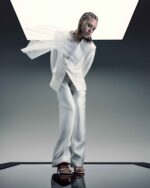 Asymmetric Tulle Burst Jacket in Mikado Piqué - Image 5