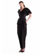 Subtle Shimmer, Asymmetric Black Piqué Jacket - Image 6