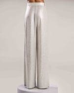 Silver Metallic Flared Pants - Image 6