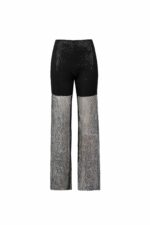 Cyclist Style Shorts with Sheer Sequined Net Pants Overlay - Image 2