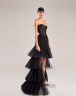 Exquisite Black Feathered Tulle Skirt - Image 3