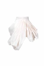 Asymmetrical Draped Taffeta Mini Skirt - Image 2