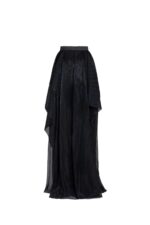 Luminous Black Tulle Plissé Skirt - Image 2