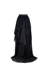 Luminous Black Tulle Plissé Skirt - Image 3