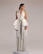 Silver Metallic Flared Pants - Image 4