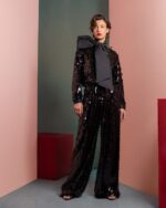 Glamorous Sequin Blouse with Oversized Bow - Image 5