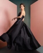 Elegant Black Taffeta Top with Statement Bow - Image 5