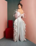Flowing Taffeta Pants with Side Ruffles - Image 3