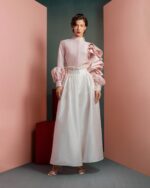 Wide-Legs White Taffeta Pants - Image 2