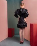 Dramatic Ruffled Blouse with Sheer Accents - Image 3