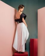 Off-the-Shoulder Refined Draped Piqué Top - Image 2