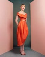 Vibrant Orange Off-Shoulder Cropped Top - Image 4