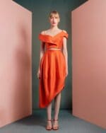 Vibrant Orange Off-Shoulder Cropped Top - Image 5