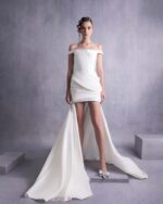 Pearly Off-Shoulder Piqué Corset Top - Image 5