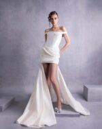 Pearly Off-Shoulder Piqué Corset Top - Image 2