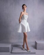 Structured Crystal-Trims Piqué Corset Top - Image 5