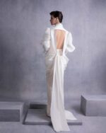 Open-Back Sweeping Train Taffeta Blouse - Image 2