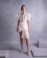 Puffy Sleeves Sheer Organza Blouse - Image 4