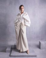 Nude Crepe Palazzo Pants - Image 5