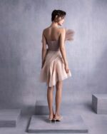 Layered Flared Nude Organza Skirt - Image 4