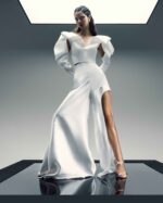 Sculptural Cut-Out Sleeve Mikado Piquê Top - Image 5