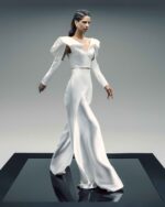 Sculptural Cut-Out Sleeve Mikado Piquê Top - Image 3