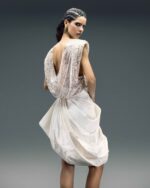 Sequined Gold Cowl-Back Draped Top - Image 5