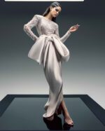 Gold Champagne Sequin Embellished Long-Sleeve Body - Image 3
