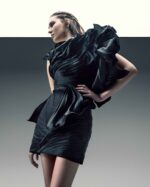 Blooming Ruffles Taffeta Draped Top