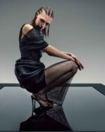 Cyclist Style Shorts with Sheer Sequined Net Pants Overlay - Image 5