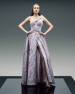 Hand-Crinkled Lilac Taffeta Ball Skirt - Image 6