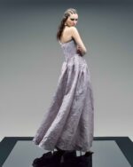 Braided Lilac One-Shoulder, Open Bust Lamé Top - Image 4