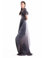 Moonlit Silver Plissé Organza Skirt - Image 5