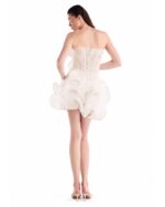 Voluminous Shell-Like Plissé Organza Mini Skirt - Image 4