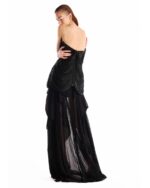 Luminous Black Tulle Plissé Skirt - Image 5