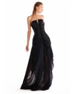 Luminous Black Tulle Plissé Skirt - Image 4