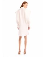 Voluminous Shoulder Oversized Taffeta Shirt Dress - Image 4