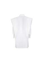 Voluminous Shoulder Oversized Taffeta Shirt Dress - Image 2