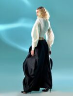 Black Taffeta Wave Pants - Image 3