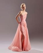 Lace Sequins Coral Dress - Image 2